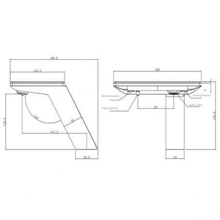 Baterie lavoar, Display Digital afisare Led, senzor pentru apa si sapun, rezervor 3 L inclus, Negru, Anais