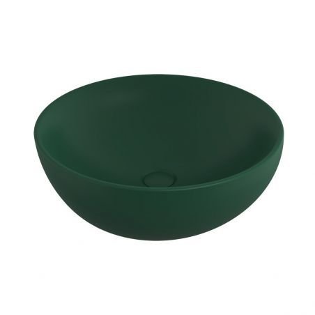 Lavoar, diametru 45 cm, Verde Mat, Power Colour, montaj pe blat, ceramica sanitara, Michael