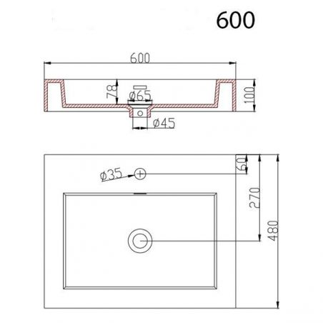 Lavoar EGO 18, Antracit mat, montaj suspendat sau incastrat, dimensiuni: 60, 73, 90 sau 100 cm, compozit marmura