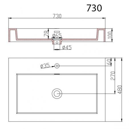 Lavoar EGO 18, Antracit mat, montaj suspendat sau incastrat, dimensiuni: 60, 73, 90 sau 100 cm, compozit marmura