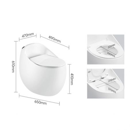 Vas WC  New Santa Rimless, 65x47 cm, Rezervor Incorporat, Alb, montaj podea, capac cu soft-close inclus