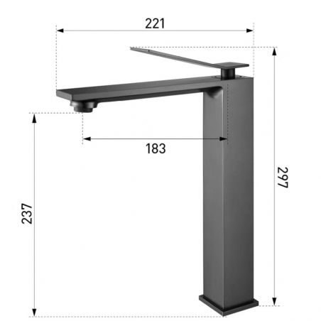 Baterie lavoar Negru Mat, perlator , montaj pe blat, Delos