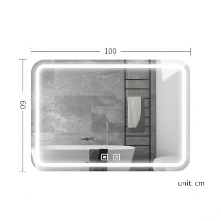 Oglinda Led, Dezaburire si Buton Touch, 3 Culori, Intensitate reglabila, dimensiuni  60-70x80-140 cm, Feliz