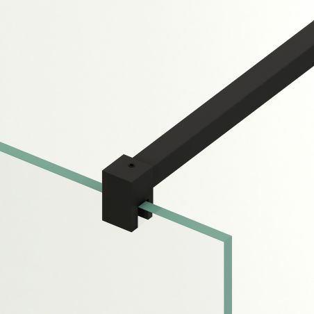 Perete dus Walk-In Ultra-Slim, sticla securizata de 8 mm, dimensiuni 80-120x200 cm, profile negru mat, Nano Easy Clean, Matia