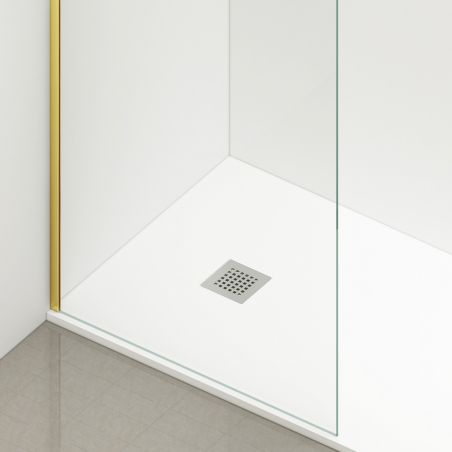 Perete dus Walk-In Ultra-Slim, sticla securizata de 8 mm, dimensiuni 80-120x200 cm, profile auriu mat, Nano Easy Clean, Matia