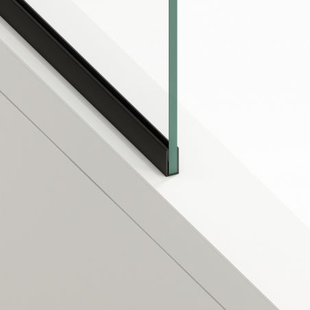 Paravan cada, fix, transparent, profile Negru Mat, sticla securizata 8 mm, 80-90x150 cm , Nora