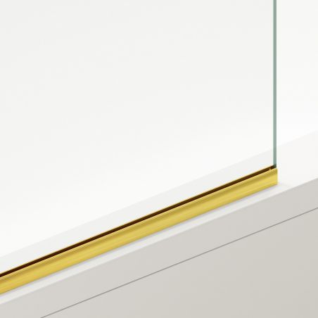 Paravan cada, fix, transparent, profile Auriu Mat, sticla securizata 8 mm, 80-90x150 cm , Nora