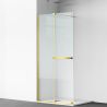 Perete dus Walk-In, sticla securizata de 6 mm, 2 elemente, glisant, dimensiuni 100-120x200 cm, Auriu Mat, Benito