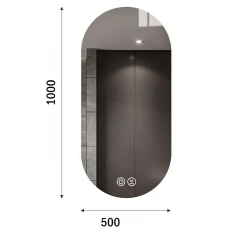 Oglinda Led, Dezaburire, Buton Touch, cadru negru, 3 Culori, Intensitate reglabila, dimensiuni 50x100-40x120 cm, Victoria