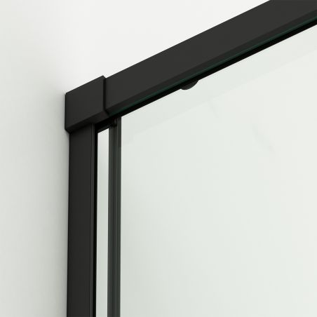 Usa de dus, glisanta, transparenta, sticla securizata de 6 mm, dimensiuni intre 100-180 cm, profil Negru Mat, Hanes