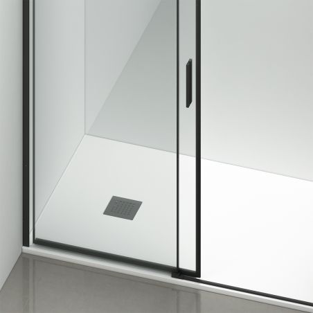 Usa de dus, glisanta, transparenta, sticla securizata de 6 mm, dimensiuni intre 100-180 cm, profil Negru Mat, Hanes