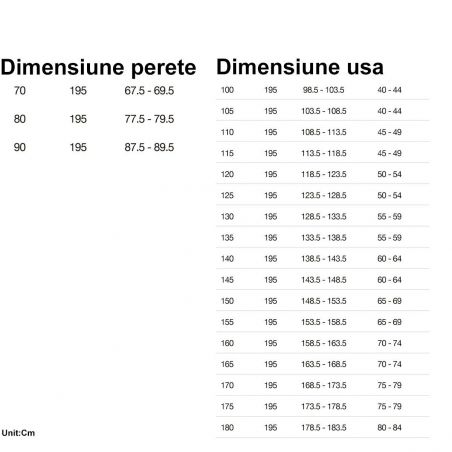 Cabina dus, perete fix si usa glisanta, sticla securizata de 6 mm, 80-90 x 90-160 cm, profil si maner Crom, Hanes