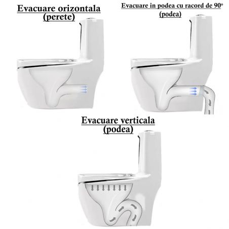 Vas WC Lazio, 69x39 cm, rezervor inclus, Alb Gold Line, montaj podea, capac cu soft-close inclus, Royalty Line by Ego