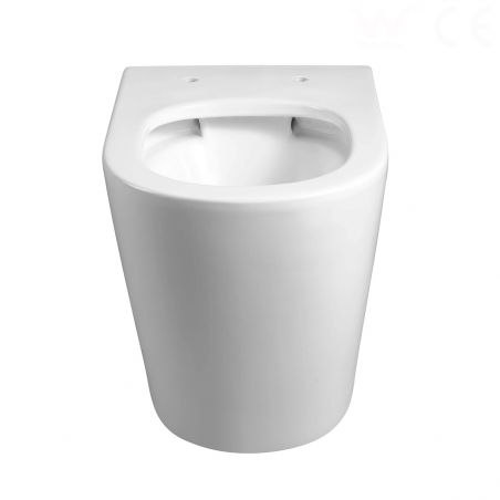 Vas WC EGO Galo, Rimless, Alb, 55x36 cm montaj podea, capac duroplast slim soft-close inclus