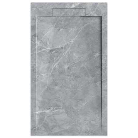 Cadita de dus, Gri Pietra, finisaj Marble Mat, compozit mineral, dimensiuni 100-160x80-90 cm, decupabila, Antonio