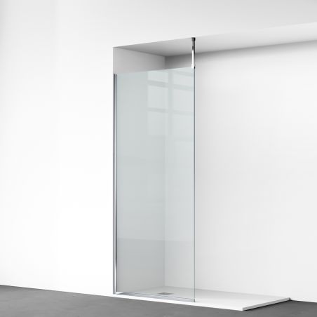 Perete dus Walk-In, sticla securizata de 8 mm, dimensiuni 100-120x200 cm, Profil si maner Crom, Armando