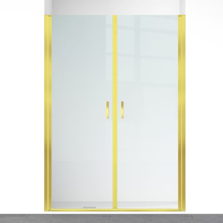 Usa de dus, transparenta, Batanta, Auriu Mat sticla securizata 6 mm, dimensiniuni: 100, 120, 140 x 195 cm, Napoli