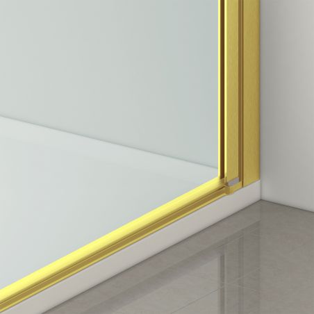 Usa de dus, transparenta, Batanta, Auriu Mat sticla securizata 6 mm, dimensiniuni: 100, 120, 140 x 195 cm, Napoli