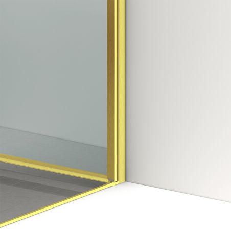 Cabina de dus, sticla securizata 6mm , Transparent, Auriu Mat, 2 usi Batante, dimensiuni 70, 80, 90 x 195 cm, Hera