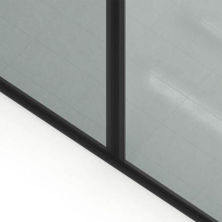 Usa de dus, transparenta, Batanta, Negru Mat, sticla securizata 6 mm, dimensiniuni: 100, 120, 140 x 195 cm, Napoli