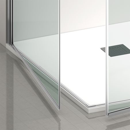 Cabina de dus, sticla securizata 6mm , Transparent, Crom, 2 usi Batante,dimensiuni 70,80,90 x 195 cm, Hera