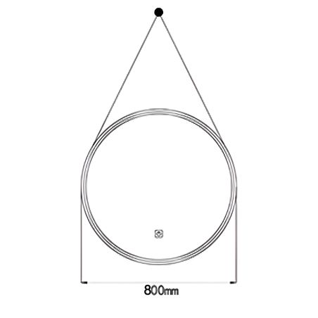 Oglinda Led, curea, cadru auriu, touch, 3 Culori, dezaburire, 5 mm, diametru de 70- 80 cm, Spectra