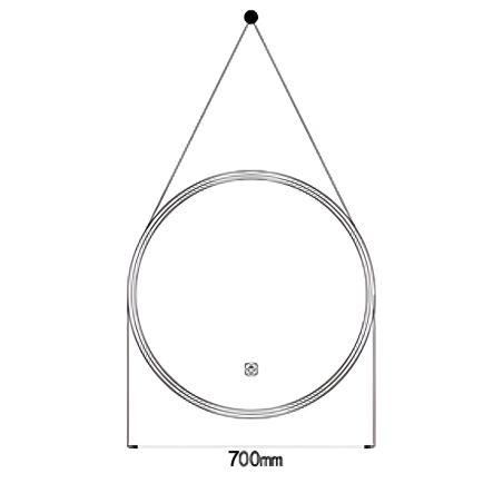 Oglinda Led, curea, cadru auriu, touch, 3 Culori, dezaburire, 5 mm, diametru de 70- 80 cm, Spectra