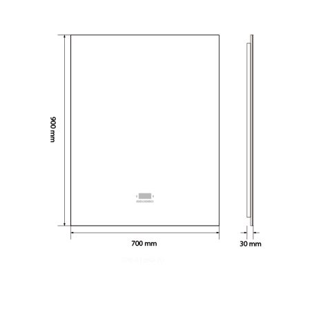 Oglinda Led, Cadru negru, Dezaburire, Buton Touch, 3 Culori, Intensitate reglabila, dimensiuni 60-70x80-90-120 cm, Feliz