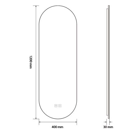 Oglinda Led, Dezaburire, Touch, 5 mm, 3 Culori, Intensitate reglabila, dimensiuni 50x100-40x120 cm, Victoria