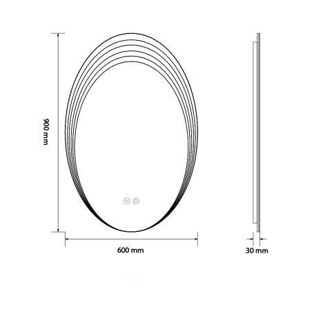 Oglinda Led, sticla de 5 mm, Dezaburire, Buton Touch, 3 Culori, Intensitate reglabila, dimensiuni 60 x 90 cm, Nova