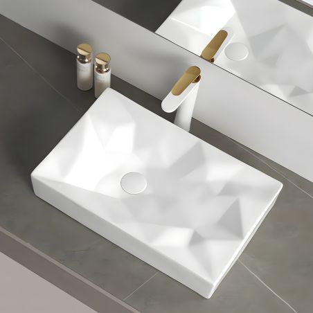 Lavoar Mistic, Alb Lucios, 56x35.5 cm, montaj pe blat, ceramica sanitara