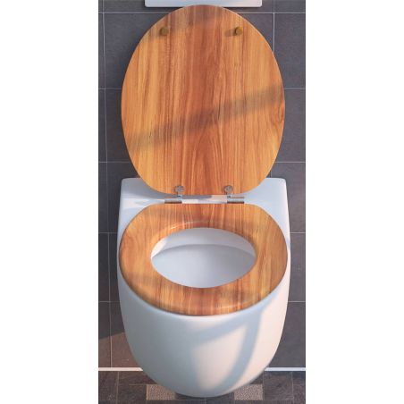 Capac wc, inchidere Soft-Close, finisaj Lucios, Mdf, distanta reglabila, 45x38 cm