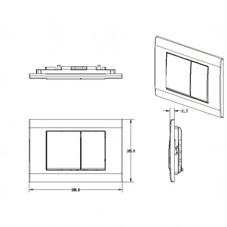 Cadru cu rezervor incastrat, latime de 50 cm, capacitate 3/8 litri, clapeta de actionare din otel inoxidabil negru mat