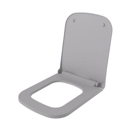 Capac WC universal, slim, duroplast, Inchidere soft close, distanta reglabila, culoare Gri Mat