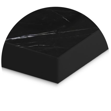 Cadita de dus, Negru Marquina, finisaj Marble Mat, compozit mineral, dimensiuni 100-160x80-90 cm, decupabila, Antonio