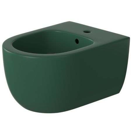 Set vas wc si bideu, Verde, semi-mat, Power Color, montaj suspendat, 49x36 cm, colectia Michael