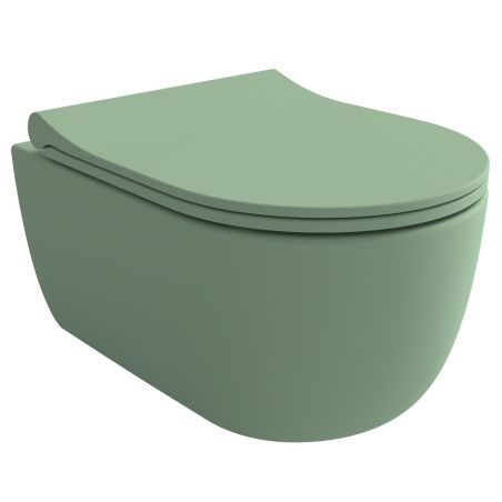 Set vas wc si bideu, Verde Mint, Mat, Power Color, montaj suspendat, 49x36 cm, colectia Michael