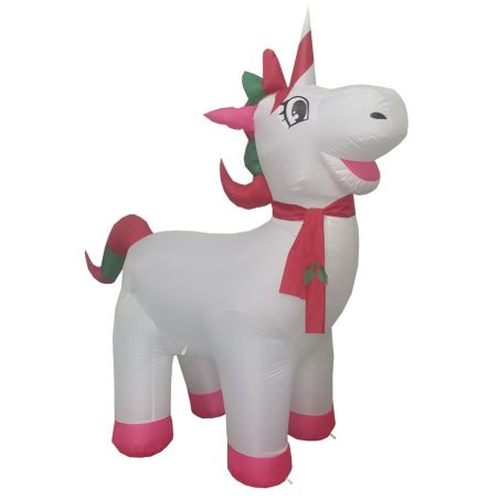 Figurina gonflabila cu pompa electrica inclusa, 180 cm, Iluminare Led, Ego-Unicorn