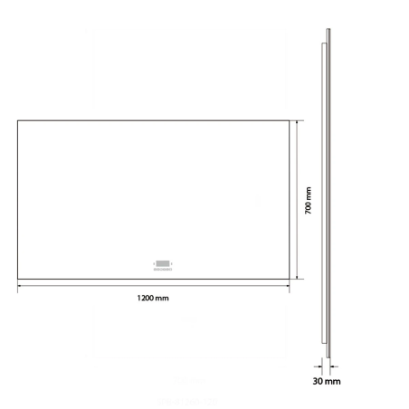 Oglinda Smart Led, Bluetooth, 3 Culori, 5 mm, senzor, afisaj timp, temperatura, dezaburire, Touch, 70x120 cm, Rubin