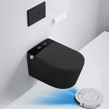 Vas wc smart, cadru inclus, Power Color, functie bideu, dezinfectare UV, Led, montaj suspendat, 58x38 cm, Negru Mat, Ela