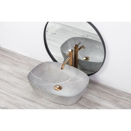 Lavoar EGO-Freja Grey, 50x38 cm, montaj pe blat, ceramica sanitara